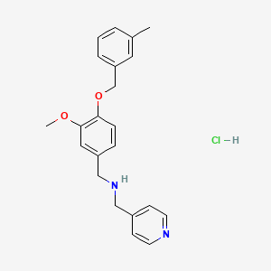 molecular formula C22H25ClN2O2 B5538317 N-[[3-methoxy-4-[(3-methylphenyl)methoxy]phenyl]methyl]-1-pyridin-4-ylmethanamine;hydrochloride 