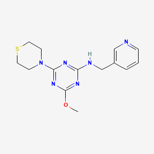 molecular formula C14H18N6OS B5538342 4-METHOXY-N-[(PYRIDIN-3-YL)METHYL]-6-(THIOMORPHOLIN-4-YL)-1,3,5-TRIAZIN-2-AMINE 