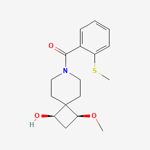 molecular formula C17H23NO3S B5538374 [(1R,3S)-1-hydroxy-3-methoxy-7-azaspiro[3.5]nonan-7-yl]-(2-methylsulfanylphenyl)methanone 