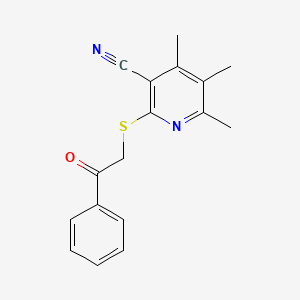 molecular formula C17H16N2OS B5538441 4,5,6-Trimethyl-2-[(2-oxo-2-phenylethyl)sulfanyl]pyridine-3-carbonitrile CAS No. 5231-58-3