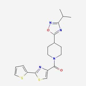 4-(3-isopropyl-1,2,4-oxadiazol-5-yl)-1-{[2-(2-thienyl)-1,3-thiazol-4-yl]carbonyl}piperidine