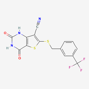 4-hydroxy-2-oxo-6-{[3-(trifluoromethyl)benzyl]thio}-1,2-dihydrothieno[3,2-d]pyrimidine-7-carbonitrile