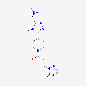 N,N-dimethyl-1-(4-methyl-5-{1-[3-(5-methyl-1H-pyrazol-1-yl)propanoyl]piperidin-4-yl}-4H-1,2,4-triazol-3-yl)methanamine