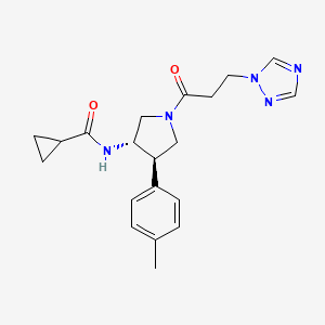 N-{(3S*,4R*)-4-(4-methylphenyl)-1-[3-(1H-1,2,4-triazol-1-yl)propanoyl]-3-pyrrolidinyl}cyclopropanecarboxamide
