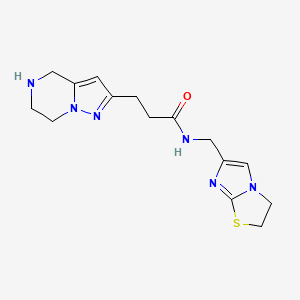 N-(2,3-dihydroimidazo[2,1-b][1,3]thiazol-6-ylmethyl)-3-(4,5,6,7-tetrahydropyrazolo[1,5-a]pyrazin-2-yl)propanamide dihydrochloride