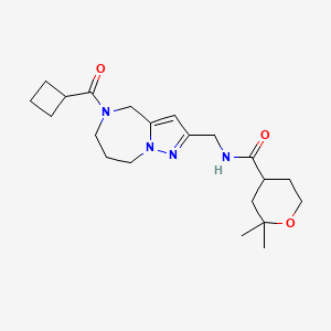 N-{[5-(cyclobutylcarbonyl)-5,6,7,8-tetrahydro-4H-pyrazolo[1,5-a][1,4]diazepin-2-yl]methyl}-2,2-dimethyltetrahydro-2H-pyran-4-carboxamide