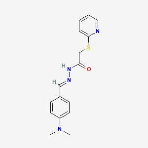 molecular formula C16H18N4OS B5538654 N'-{(E)-[4-(dimethylamino)phenyl]methylidene}-2-(pyridin-2-ylsulfanyl)acetohydrazide 