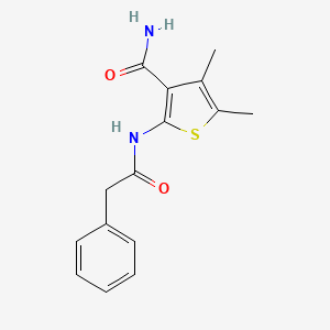 molecular formula C15H16N2O2S B5538658 2-(2-(3,4-Dimethylphenyl)acetamido)thiophene-3-carboxamide 