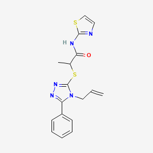molecular formula C17H17N5OS2 B5538674 2-{[5-phenyl-4-(prop-2-en-1-yl)-4H-1,2,4-triazol-3-yl]sulfanyl}-N-(1,3-thiazol-2-yl)propanamide 
