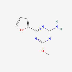 molecular formula C8H8N4O2 B5538827 4-(Furan-2-yl)-6-methoxy-1,3,5-triazin-2-amine 