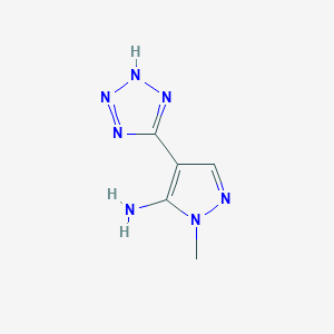 molecular formula C5H7N7 B055389 1-Methyl-4-(2H-tetrazol-5-yl)-1H-pyrazol-5-amine CAS No. 116889-64-6