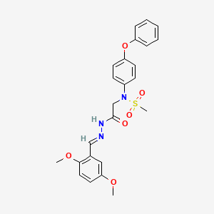 molecular formula C24H25N3O6S B5539036 N-({N'-[(E)-(2,5-DIMETHOXYPHENYL)METHYLIDENE]HYDRAZINECARBONYL}METHYL)-N-(4-PHENOXYPHENYL)METHANESULFONAMIDE 