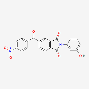 molecular formula C21H12N2O6 B5539046 2-(3-HYDROXYPHENYL)-5-(4-NITROBENZOYL)-2,3-DIHYDRO-1H-ISOINDOLE-1,3-DIONE 
