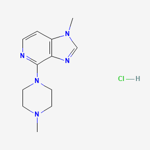 molecular formula C12H18ClN5 B5539083 1-methyl-4-(4-methylpiperazin-1-yl)imidazo[4,5-c]pyridine;hydrochloride 