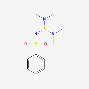 molecular formula C10H17N3O2S2 B5539092 N-[Bis(dimethylamino)-lambda4-sulfanylidene]benzenesulfonamide CAS No. 53573-03-8