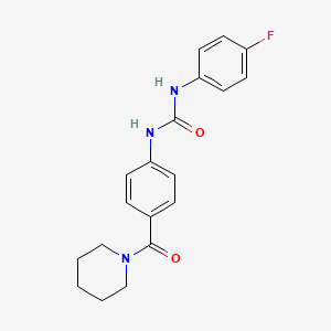 molecular formula C19H20FN3O2 B5539099 N-(4-FLUOROPHENYL)-N'-[4-(PIPERIDINOCARBONYL)PHENYL]UREA 