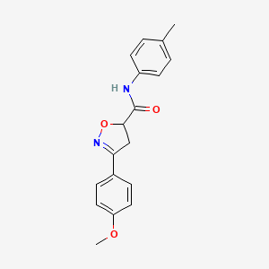 molecular formula C18H18N2O3 B5539114 3-(4-methoxyphenyl)-N-(4-methylphenyl)-4,5-dihydro-1,2-oxazole-5-carboxamide 