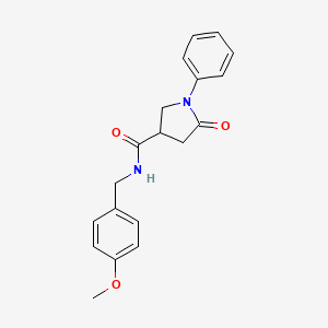 molecular formula C19H20N2O3 B5539130 N-(4-methoxybenzyl)-5-oxo-1-phenylpyrrolidine-3-carboxamide 
