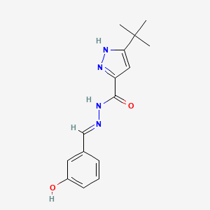 molecular formula C15H18N4O2 B5539144 3-tert-butyl-N'-[(E)-(3-hydroxyphenyl)methylidene]-1H-pyrazole-5-carbohydrazide 