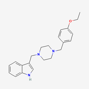 molecular formula C22H27N3O B5539178 3-({4-[(4-Ethoxyphenyl)methyl]piperazin-1-YL}methyl)-1H-indole 