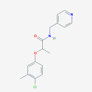 molecular formula C16H17ClN2O2 B5539241 2-(4-chloro-3-methylphenoxy)-N-(pyridin-4-ylmethyl)propanamide 