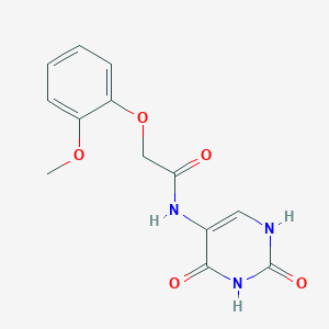 molecular formula C13H13N3O5 B5539272 N-(2,4-dioxo-1,2,3,4-tetrahydropyrimidin-5-yl)-2-(2-methoxyphenoxy)acetamide 