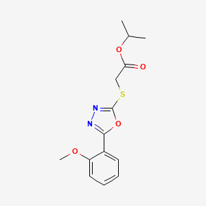 molecular formula C14H16N2O4S B5539348 PROPAN-2-YL 2-{[5-(2-METHOXYPHENYL)-1,3,4-OXADIAZOL-2-YL]SULFANYL}ACETATE 