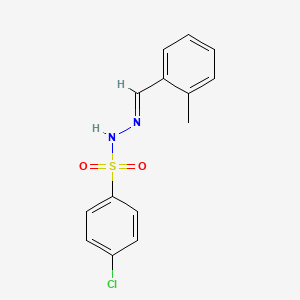 molecular formula C14H13ClN2O2S B5539363 4-chloro-N-[(E)-(2-methylphenyl)methylideneamino]benzenesulfonamide 
