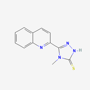 molecular formula C12H10N4S B5539369 4-methyl-5-(quinolin-2-yl)-4H-1,2,4-triazole-3-thiol 