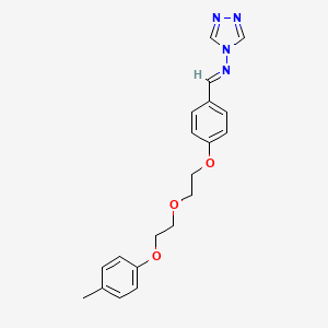 molecular formula C20H22N4O3 B5539376 N-[(E)-(4-{2-[2-(4-methylphenoxy)ethoxy]ethoxy}phenyl)methylidene]-4H-1,2,4-triazol-4-amine 