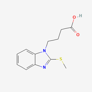 molecular formula C12H14N2O2S B5539532 4-[2-(methylsulfanyl)-1H-benzimidazol-1-yl]butanoic acid 