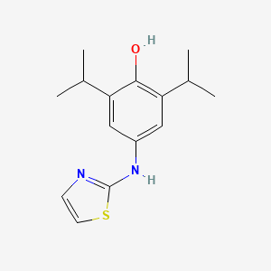 molecular formula C15H20N2OS B5539589 2,6-Di(propan-2-yl)-4-(1,3-thiazol-2-ylamino)phenol 