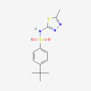 molecular formula C13H17N3O2S2 B5539627 4-(TERT-BUTYL)-N~1~-(5-METHYL-1,3,4-THIADIAZOL-2-YL)-1-BENZENESULFONAMIDE 
