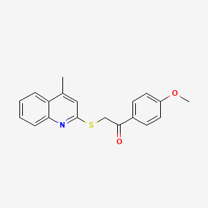 molecular formula C19H17NO2S B5539759 1-(4-Methoxyphenyl)-2-(4-methylquinolin-2-yl)sulfanylethanone 