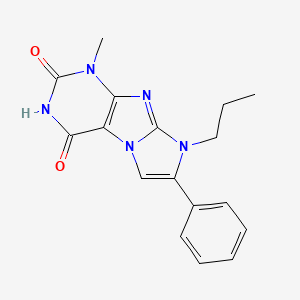 molecular formula C17H17N5O2 B5539833 1-METHYL-7-PHENYL-8-PROPYL-1H,2H,3H,4H,8H-IMIDAZO[1,2-G]PURINE-2,4-DIONE 