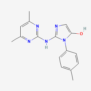molecular formula C16H17N5O B5539854 2-[(4,6-dimethylpyrimidin-2-yl)amino]-1-(4-methylphenyl)-1H-imidazol-5-ol 