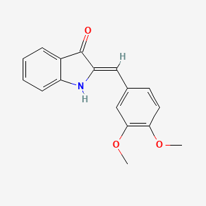 molecular formula C17H15NO3 B5539857 (2Z)-2-(3,4-dimethoxybenzylidene)-1,2-dihydro-3H-indol-3-one 