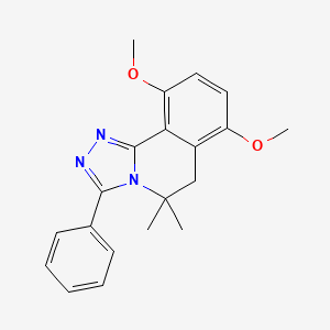 molecular formula C20H21N3O2 B5539868 7,10-DIMETHOXY-5,5-DIMETHYL-3-PHENYL-5H,6H-[1,2,4]TRIAZOLO[3,4-A]ISOQUINOLINE 
