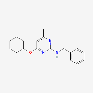 molecular formula C18H23N3O B5539920 N-benzyl-4-cyclohexyloxy-6-methylpyrimidin-2-amine 