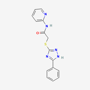 molecular formula C15H13N5OS B5539944 2-[(3-PHENYL-1H-1,2,4-TRIAZOL-5-YL)SULFANYL]-N-(PYRIDIN-2-YL)ACETAMIDE 