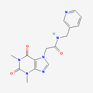 molecular formula C15H16N6O3 B5540030 2-(1,3-dimethyl-2,6-dioxo-1,2,3,6-tetrahydro-7H-purin-7-yl)-N-(pyridin-3-ylmethyl)acetamide 
