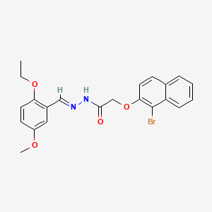 molecular formula C22H21BrN2O4 B5540087 2-(1-bromonaphthalen-2-yl)oxy-N-[(E)-(2-ethoxy-5-methoxyphenyl)methylideneamino]acetamide 