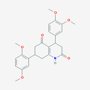 molecular formula C25H27NO6 B5540168 7-(2,5-DIMETHOXYPHENYL)-4-(3,4-DIMETHOXYPHENYL)-1,2,3,4,5,6,7,8-OCTAHYDROQUINOLINE-2,5-DIONE 