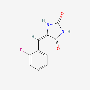 molecular formula C10H7FN2O2 B5540169 (5E)-5-[(2-fluorophenyl)methylidene]imidazolidine-2,4-dione 