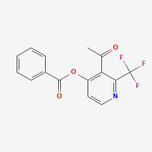 molecular formula C15H10F3NO3 B5540282 3-acetyl-2-(trifluoromethyl)-4-pyridyl benzoate 