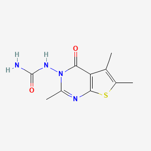 molecular formula C10H12N4O2S B5540420 N-[2,5,6-TRIMETHYL-4-OXOTHIENO[2,3-D]PYRIMIDIN-3(4H)-YL]UREA 
