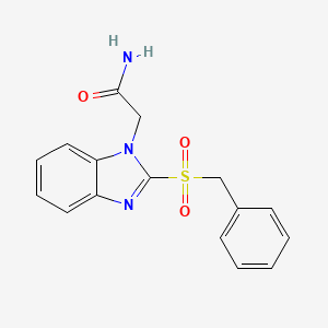 molecular formula C16H15N3O3S B5540521 2-(2-PHENYLMETHANESULFONYL-1H-1,3-BENZODIAZOL-1-YL)ACETAMIDE 