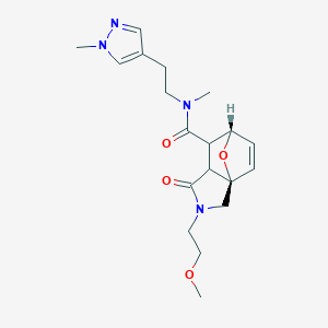 molecular formula C19H26N4O4 B5540608 (1R,7S)-3-(2-methoxyethyl)-N-methyl-N-[2-(1-methylpyrazol-4-yl)ethyl]-4-oxo-10-oxa-3-azatricyclo[5.2.1.01,5]dec-8-ene-6-carboxamide 