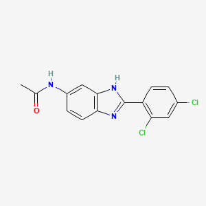 molecular formula C15H11Cl2N3O B5540617 N-[2-(2,4-dichlorophenyl)-3H-benzimidazol-5-yl]acetamide 