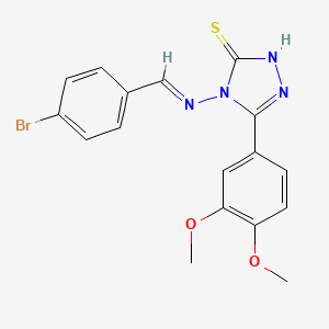 molecular formula C17H15BrN4O2S B5540668 4-((4-BR-BENZYLIDENE)AMINO)-5-(3,4-DI-MEO-PH)-4H-1,2,4-TRIAZOL-3-YL HYDROSULFIDE 